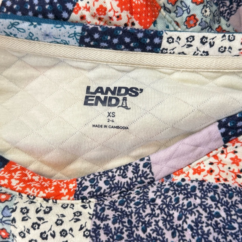 Lands' End Multicolor Patchwork Top - image 5